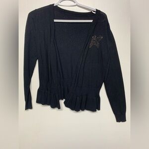 Women’s black butterfly sequin cardigan